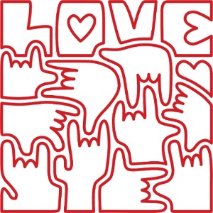 LOVE - Langue des signes I love you Rouge