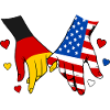 Germany USA Flag Holding Hands