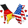 Germany USA Flag Holding Hands Used
