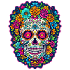 Mexican skull sugar skull flowers