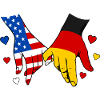 USA Germany Flags Holding Hands