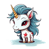 Blauhaariges Einhorn mit Sternen