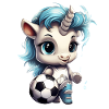 Einhorn mit Ball -  Kicker - Fussball