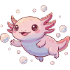 Cuddly Bubble Axolotl Cartoon