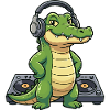Kroko DJ mit Kopfhörern
