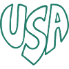 USA Heart Handwriting Logo Retro Style