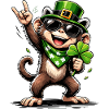 Monkey Shamrock St. Patty's Funny Gift