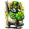 Raccoon St Patrick's Day Shamrock Funny