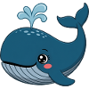 Wal Comic süß Blauwal Kawaii