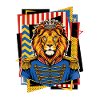 Löwe König Zirkusdirektor Pop-Art