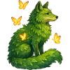 Green Fox Butterfly Fantasy