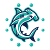 Shark motif graphic in ocean look