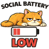 Low Battery Cat Graphic Tee