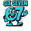 Six Seven 67 Meme Glitch Maskot Italiensk Brainrot