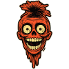 Crimson Skull Mohawk Mascot