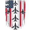 Jet Fighter USA Flag – Pilot Airplane