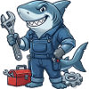 Screw shark mechanic motif