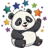 Panda Sternenfest bunte Sterne