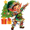Dabbing Elf Fairy Lights Christmas Dancing