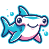 Motif de dessin animé mignon requin-marteau