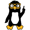 Penguin Nerd Glasses Index Finger Smug Lus