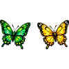 Lebendige Schmetterlinge: Grün & Gelb