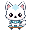 Little Fox Skateboard Blue
