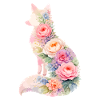 Fuchs Pastell Blumen Silhouette