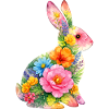 Fleurs aquarelles de lapin à Pâques
