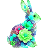 Fleurs aquarelles de lapin à Pâques