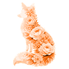 Fuchs Pastell Blumen Silhouette