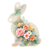 Fleurs aquarelles de lapin à Pâques