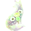 Silhouette de renard Aquarelle Fleurs