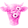 Cow Silhouette Flowers