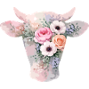 Kuh Silhouette Blumen