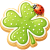 Shamrock Biscuit with Ladybug