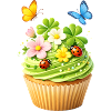 Spring cupcake with flowers