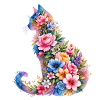 Fleurs aquarelles pour chats