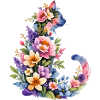 Katze Aquarell Blumen