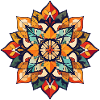 Autumn Leaves Mandala Palette di colori colorata autunnale