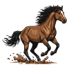 Cheval Alezan Galop Énergie Équestre Illustration
