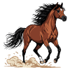 Cheval Alezan Arabe Galop Poussière Équestre