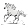 Cheval Blanc Pur-Sang Trot Élégance Équestre
