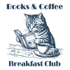Books & Coffee Cat – Cozy Reader Design