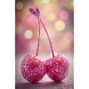 Pink Glitter Cherries Duo