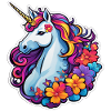 Regenbogenblumen-Einhorn