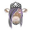 Punk Kuh mit Checker Cap
