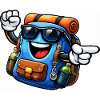 Backpack with sunglasses
