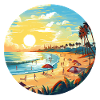 Sunset on the palm beach Circle