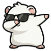 Dabbing guinea pig white